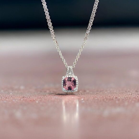 Diamond Rubellite Tourmaline Necklace 5.47 CT 18k Gold Certified $5,590 921150 - Picture 13 of 17